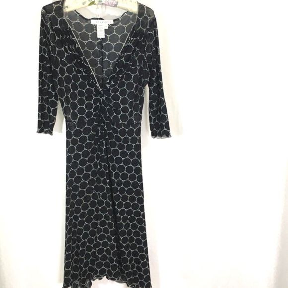 Navy Blue and Green Mesh Nylon Pullover Dress - size small - Picture 3 of 3